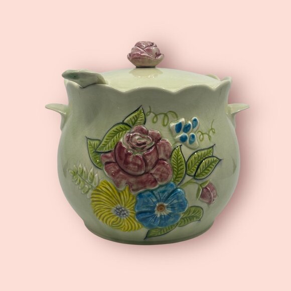 Vintage California Pottery Soup Tureen with a Lid & Ladle Pale Green Crazing USA - Picture 13 of 13